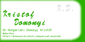 kristof domonyi business card